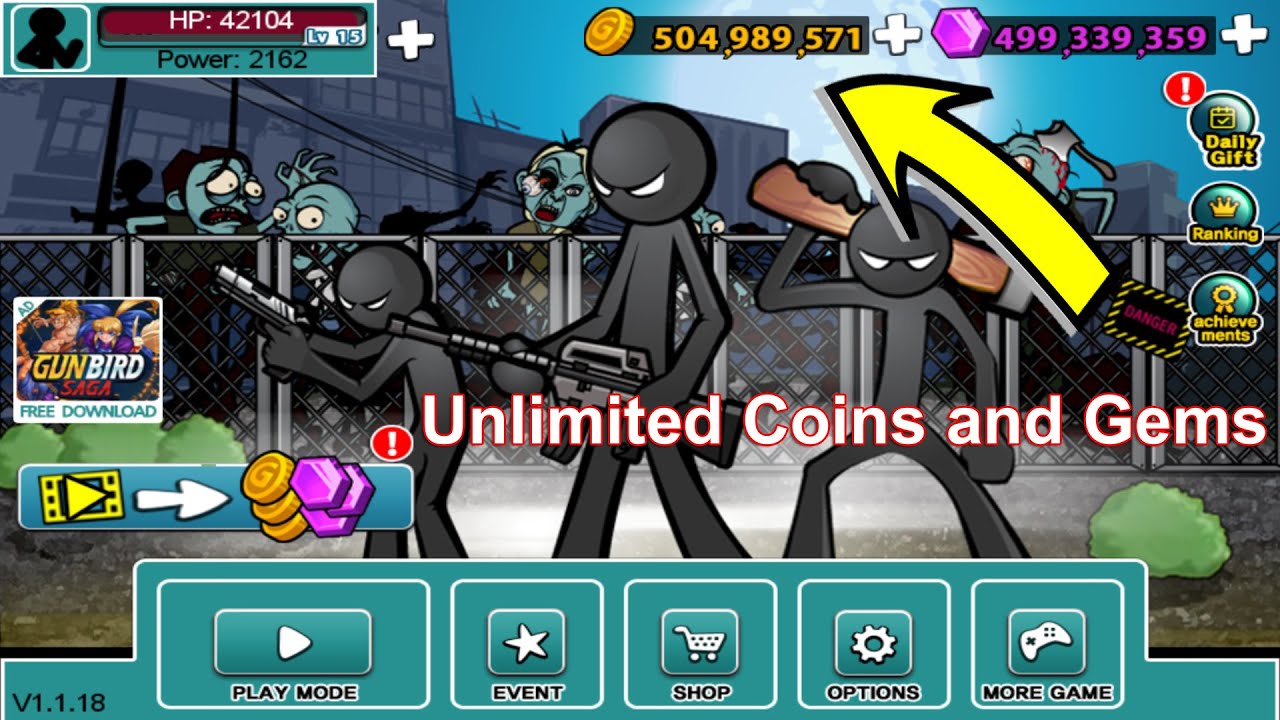 Anger of Stick 5 Mod APK 1.1.90 (Uang Tak Terbatas) 2 anger of stick 5 zombie mode
