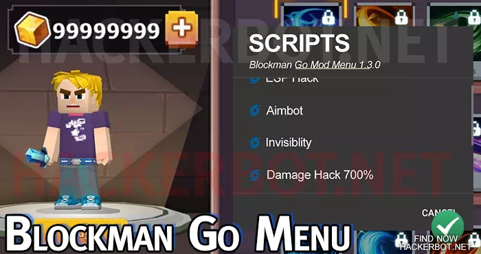 Blockman Go Mod APK 3.12.1 (Unlimited Money, Gcubes) 4 blockman go mod apk menu