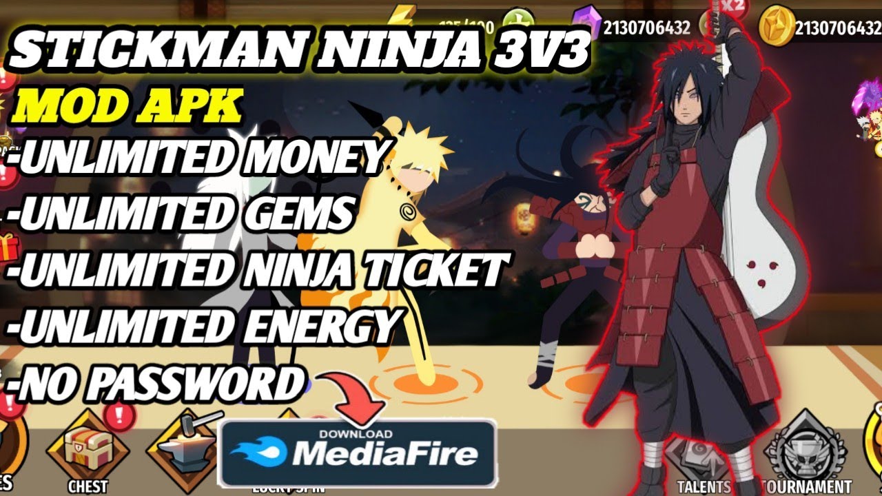 Stickman Ninja 3v3 Mod APK 7.4 (Unlimited Money) 3 stickman ninja 3v3 mod apk skill effect