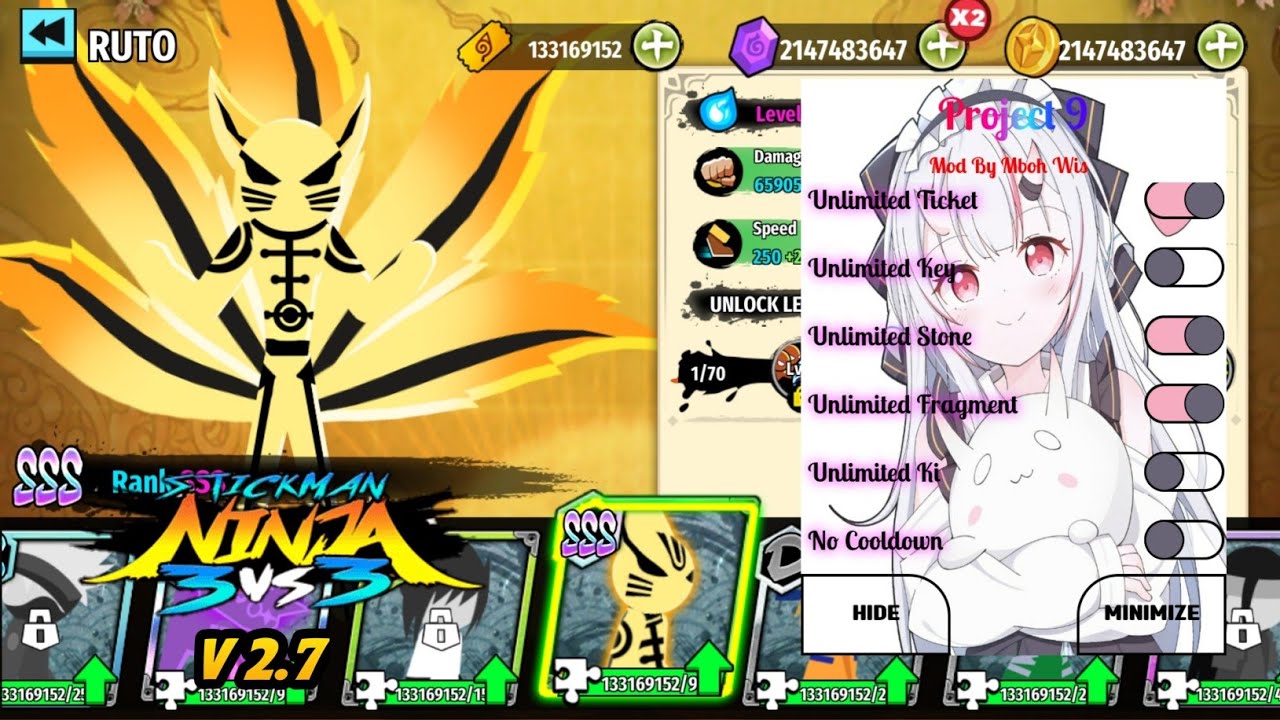 Stickman Ninja 3v3 Mod APK 7.4 (Unlimited Money) 2 stickman ninja 3v3 mod apk tampilan