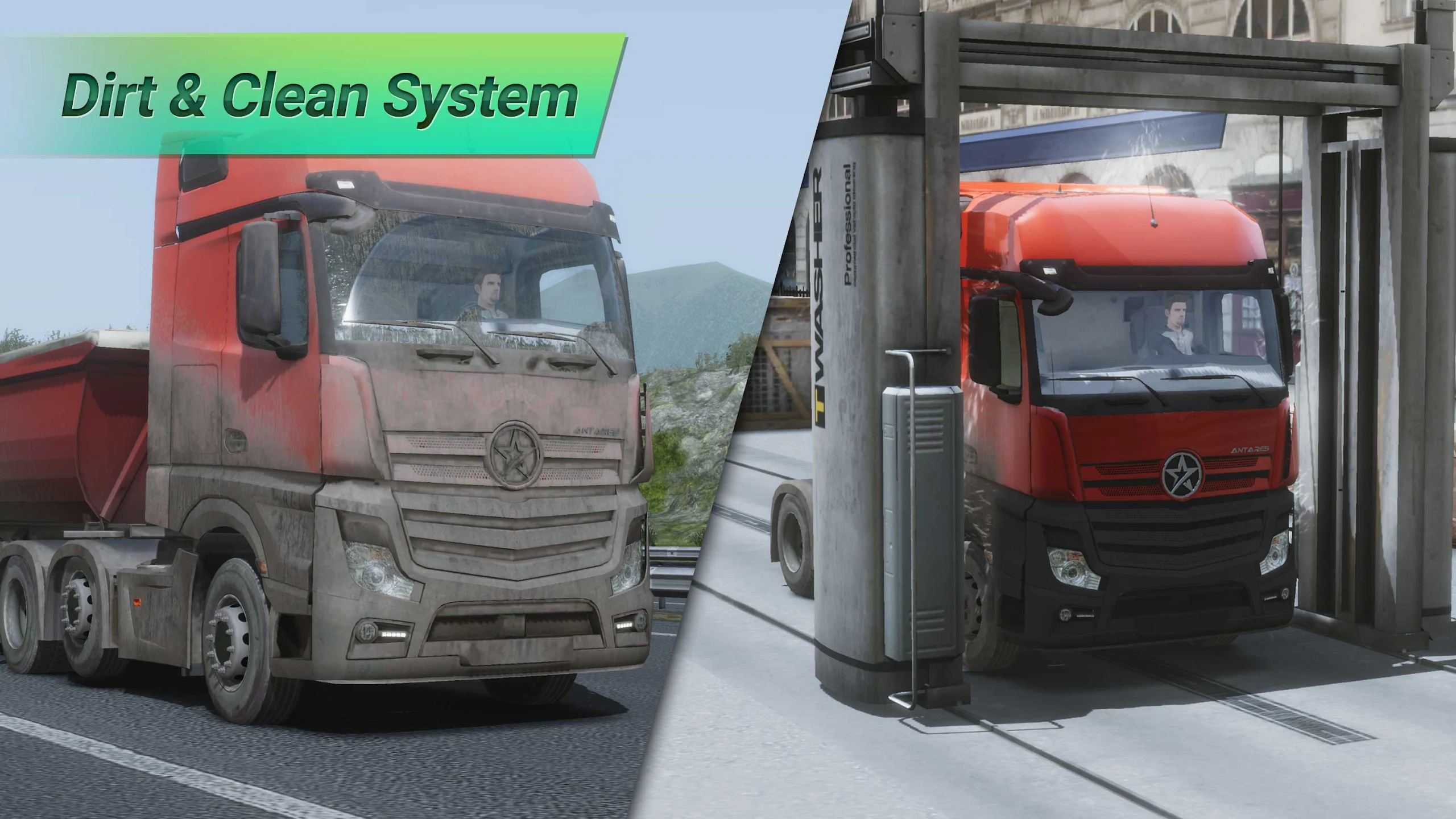 Truckers of Europe 3 MOD APK 0.7.64 (Unlimited Money) Bebas Hambatan 3 Grafis realistis saat hujan di dalam Truckers of Europe 3 MOD