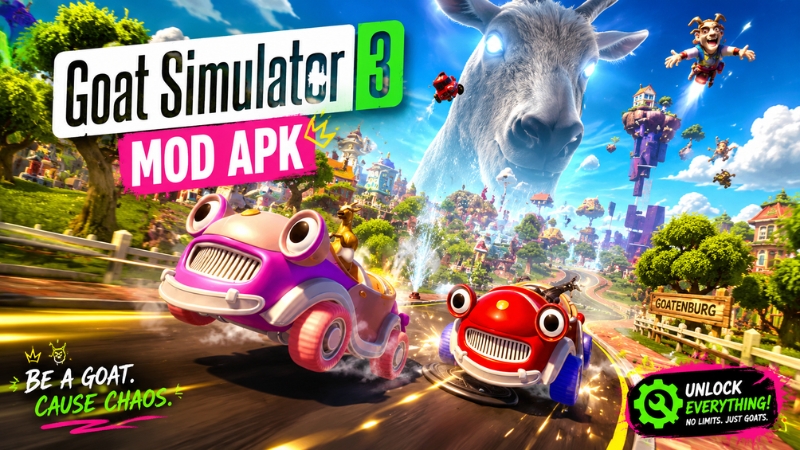 Download Goat Simulator 3 1.1.6.3 free on android 2 Unduh Goat Simulator 3 mod dunia San Angora untuk Android