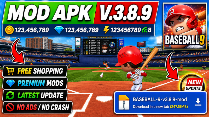 Download BASEBALL 9 (MOD, Unlimited Money) 3.8.9 free on android 4 Panduan install BASEBALL 9 mod apk di Android