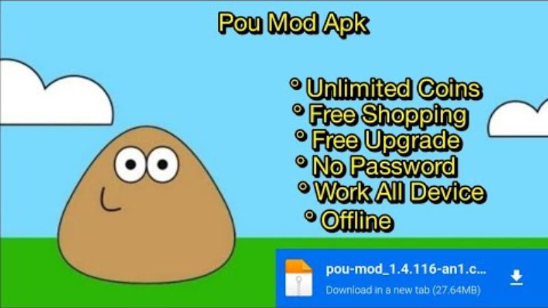 Download Pou MOD APK v1.4.135 (Uang Tidak Terbatas) 3 Fitur Unggulan Pou MOD APK di APKMODJOY