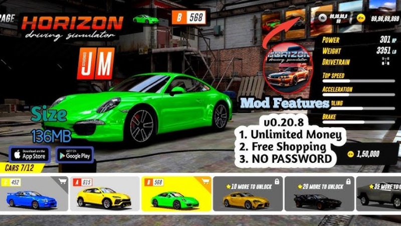 Download Horizon Driving Simulator MOD APK v2.7.6 (Unlimited Money, No Ads) 6 Fitur Horizon Driving Simulator MOD APK